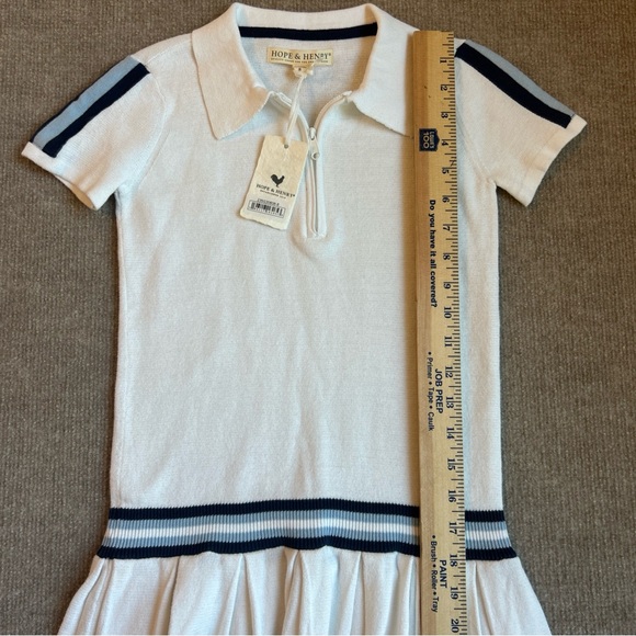 NWT Hope And Henry Girls White Organic Cotton Sweater Dress, Size 8 - Picture 5 of 10